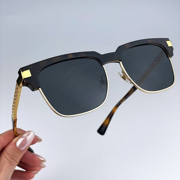 🔥Versace VE4447 108/87 BRAND NEW Sunglasses Havana Dark Grey Square Unisex - Picture 1 of 13